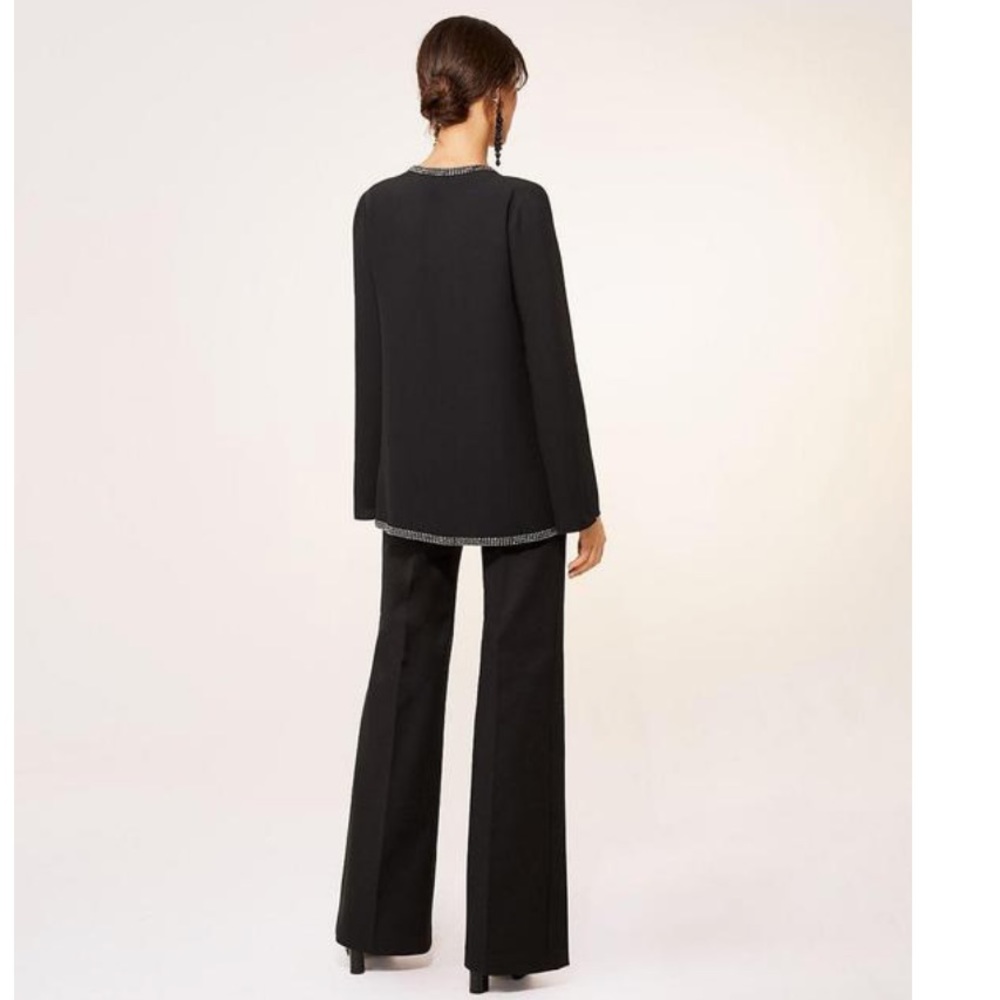 Tory Burch Black Mallet Embellished Silk Blouse - Picture 3 of 5